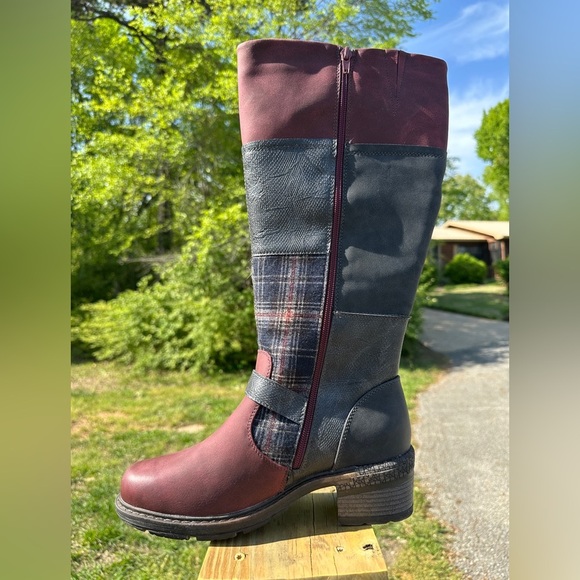 NWT Muk Luks Arya Patchwork Women's Multi-Color Boots - Picture 5 of 10